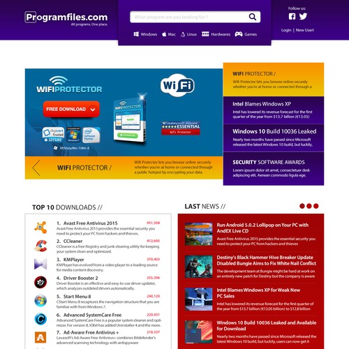 ProgramFiles.com - new fresh professional design needed