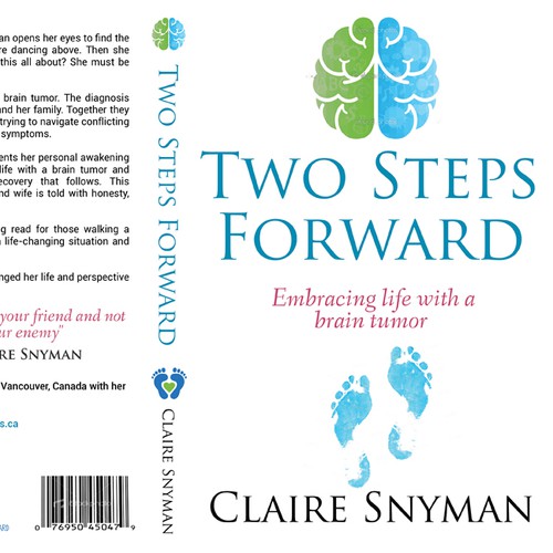 Create a captivating and inspiring cover for a memoir about a woman who survives a brain tumor