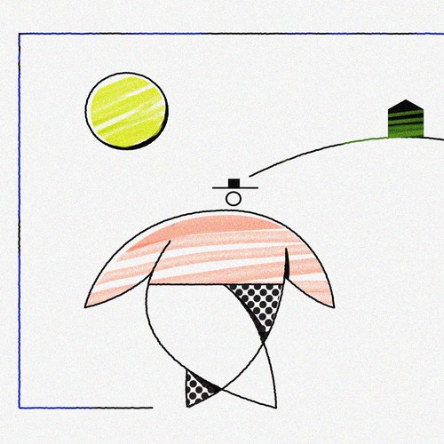 Modern minimal landscape illustration 