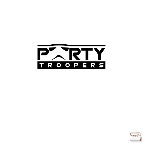 minimalist logo for a business that provide actors dressed as Stormtroopers to individuals and companies for private parties.