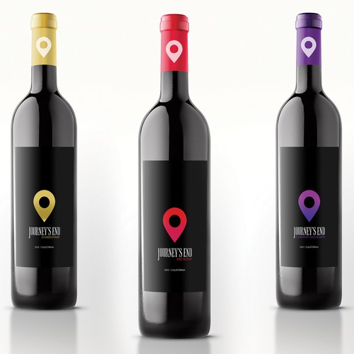 Journey's End Wine Bottle Label Design