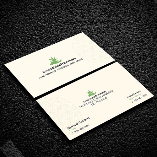 simple, modern, clean Business Card foer GrnnEdgeTrimmers.