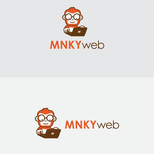 Create a playful and serious logo for MNKY web