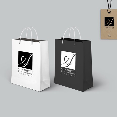 Classic and minimal logo design with a modern edge for Anathoth Collection eboutique