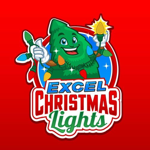 Christmas Lights Logo and Mascot