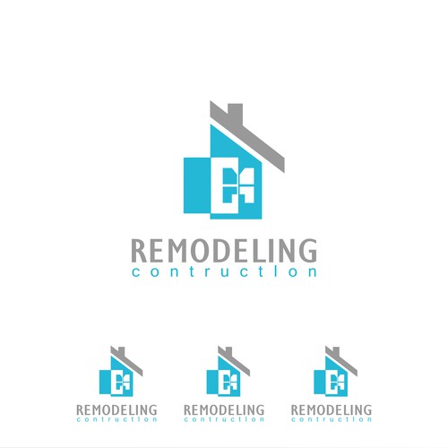 Create a simple brushstroke home illustration for a remodeling company