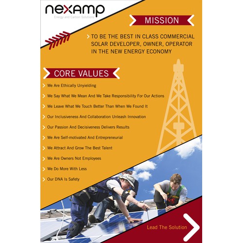 Design a bright new missions and values poster for Nexamp's offices!