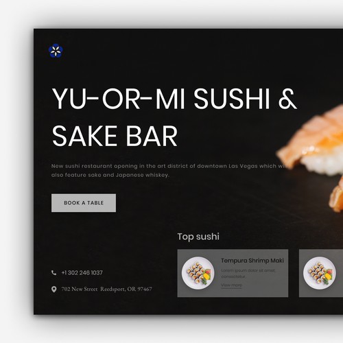 Sushi restaurant web design