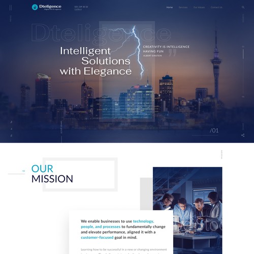 Web concept for Dteligence company