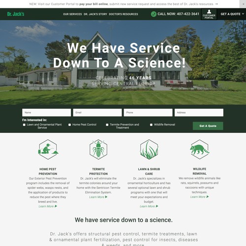 Website design + dev for lawn service // Dr. Jacks