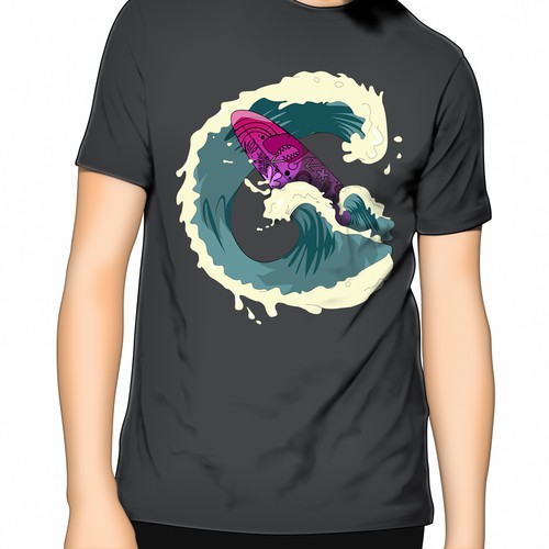 Design hip and cool designs relevant to the surfer lifestyle for hats, t-shirts.