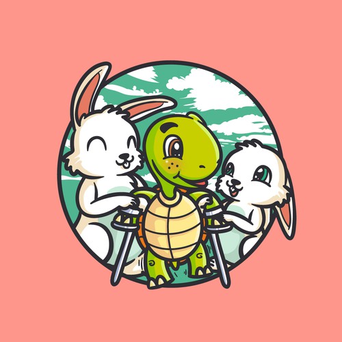 Tortoise and hare "ataxian" mascot