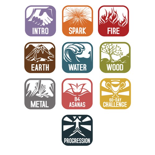 Sunstone Yoga icons design