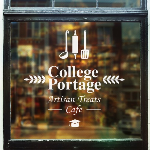 Create a Artisan bakery and cafe logo for Portage College