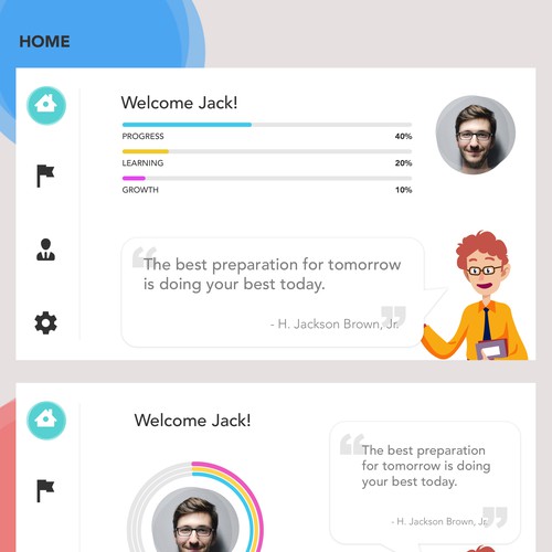 Design concept for learning app