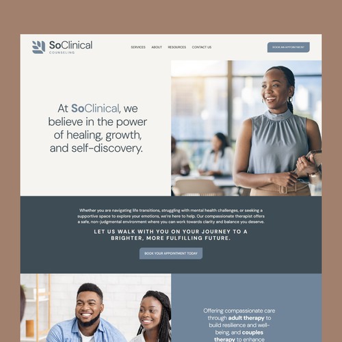 Branding, Copy, and Startup Website for SoClinical Counseling