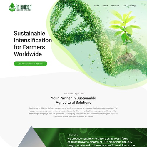 Agriculture Landing page design