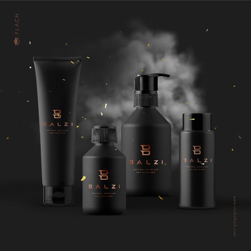 Masculine and sophisticated logo for a men eco-friendly, natural skincare products line.