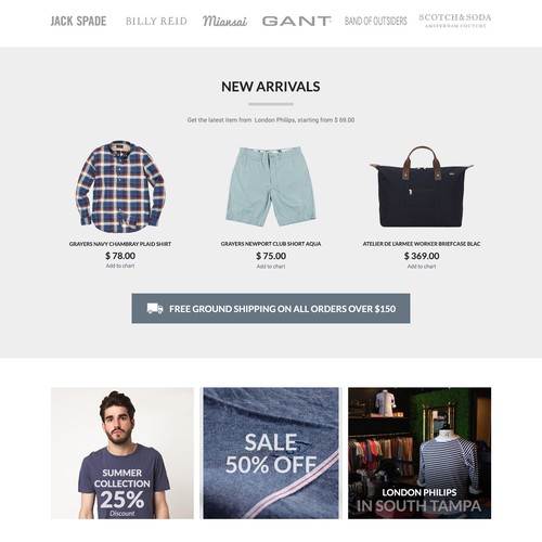 Londonphilips - Men's Clothing Retailer Homepage Web Design