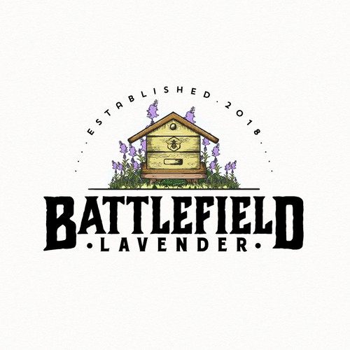 Battlefield lavender hand-drawing design