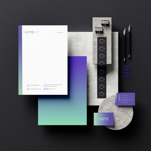 Logo and stationery for Hufe 