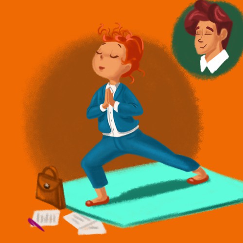 Business yoga sketch