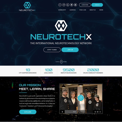 website for Non-profit organization in neurotechnology.