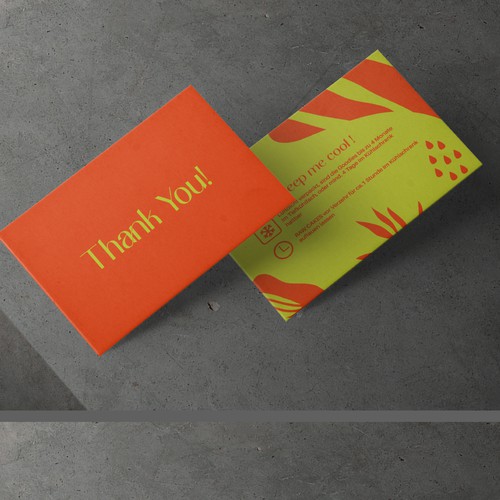 Bold and bright thank you card for Vera.s Goodies