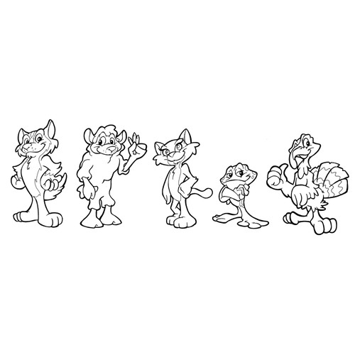 Create Characters for a children's coloring book