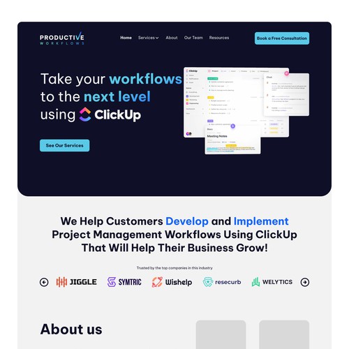 Productive Workflows Website design