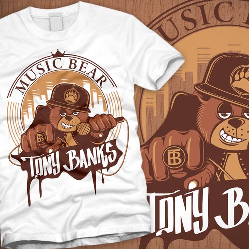 Music Bear T-shirt for Hip-Hop Artist