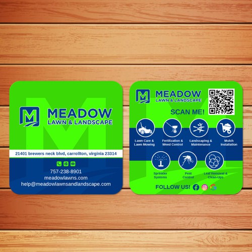 Meadow Lawn and Landscape Oversized business card
