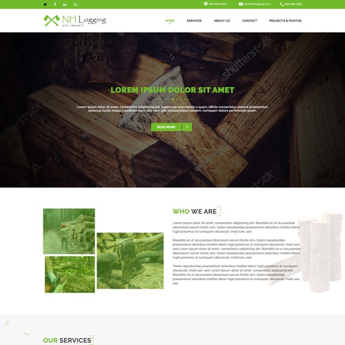 Log Cutting website and logo