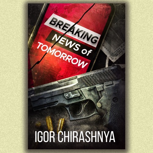 Cover for a suspenseful thriller following a series of murders and a website writing tomorrows news