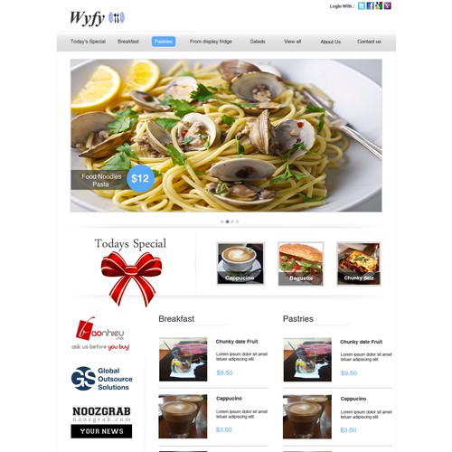 web design for Promote a restaurant