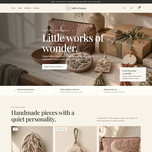 TalliCat Designs — E-Commerce Website Design
