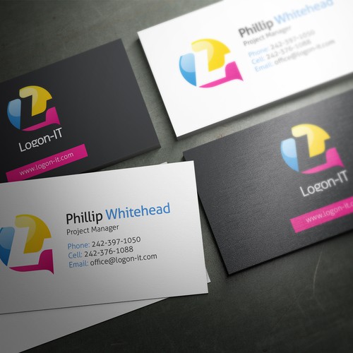 Logo and business card design for Logon-IT consulting