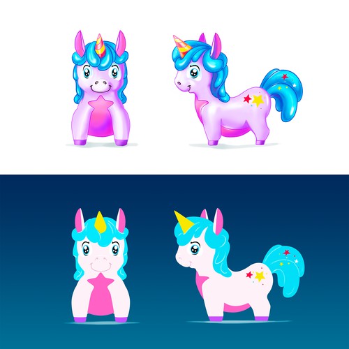 Unicorn bouncing toy (hopper toy) design concept - one of 5 designs.