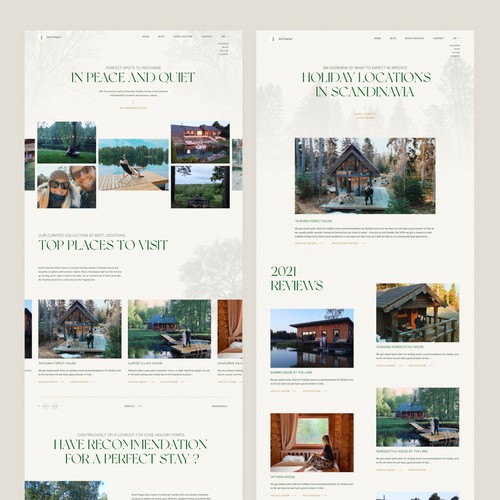 Home Page & Blog Page Design Concept for Scandinavian Travelling Blog Website