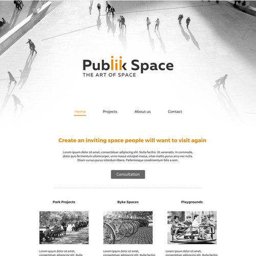 Logo and website for Publik Space