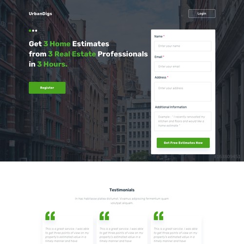 Landingpage for NYC Real Estate Service