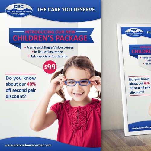 Create a POSTER to display a sales promotion for COLORADO EYE CENTER