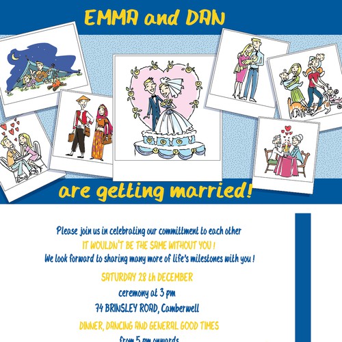 Help Dan and Emma's wedding with a new card or invitation