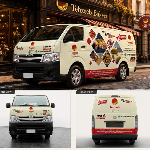 Tehzeeb Bakers Delivery Van Branding Wrap Design