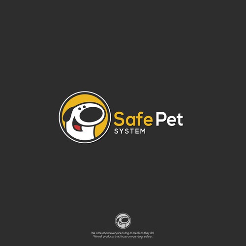 Funny dog character for Safe pet system logo