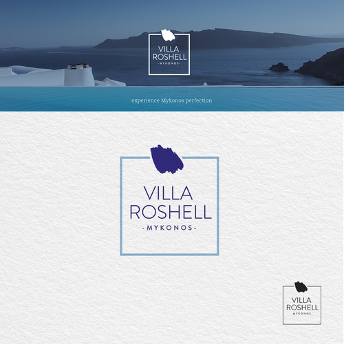 logo concept for modern luxury villa in Mykonos