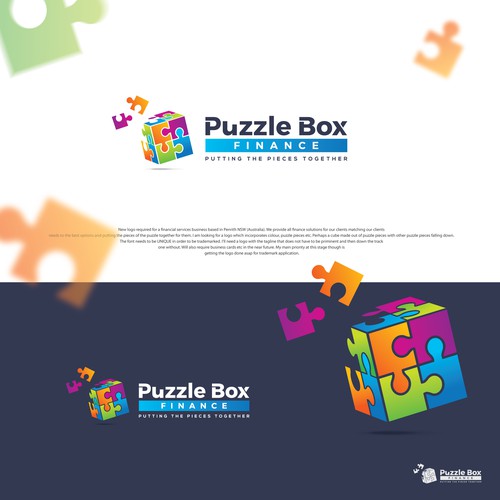 Puzzle Box Finance Logo & Brand Identity Design.