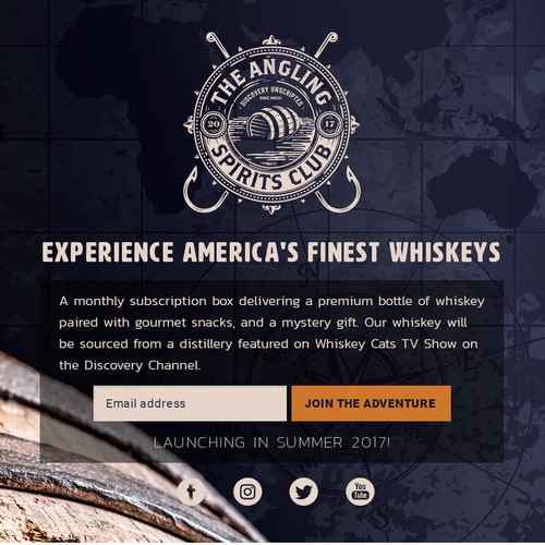 Landing page for the Whiskey of the Month Club