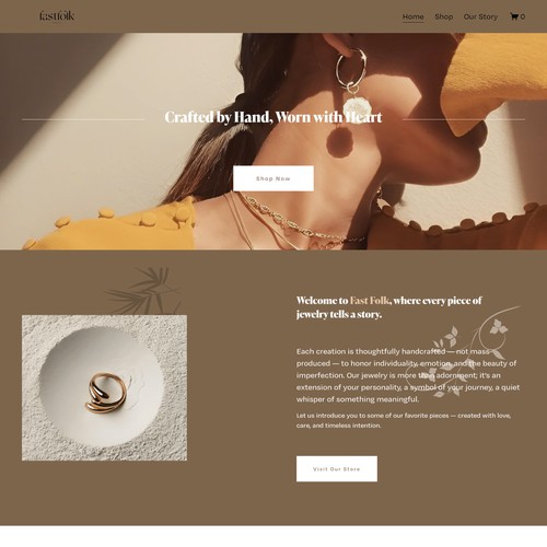 Fastfolk | squarespace jewelry website