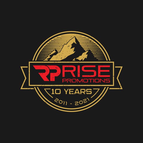 Vintage and Rustic Logo Concept for Rise Promotions 10 Year